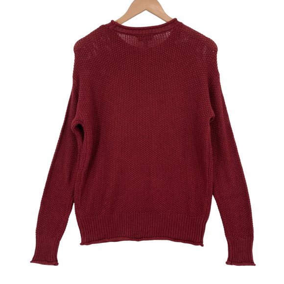 Jessica Simpson Sweater Womens Small Maroon Knit Long Sleeve Crew Neck Pullover - Picture 2 of 16